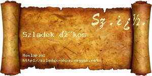 Szladek Ákos névjegykártya